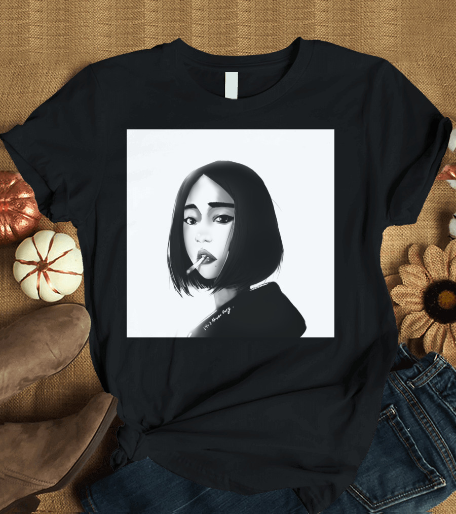 Ulzzang Girl With Black Hair It's Never Easy T-Shirt