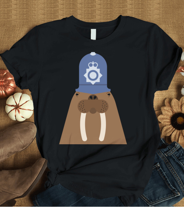 T-Shirt: British Policeman Walrus with Long Tusks in Police Cap Sea Antarctica T-Shirt British Policeman Walrus with Long Tusks in Police Cap Sea Antarctica T-Shirt
