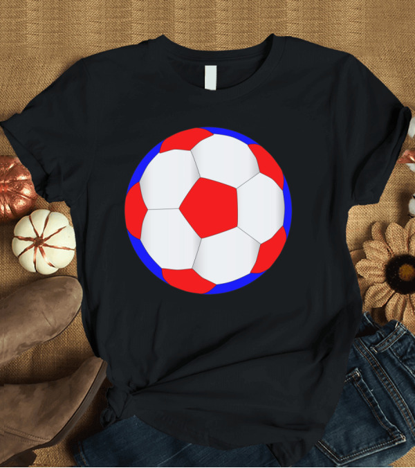 T-Shirt: Red White and Blue Soccer Ball T-Shirt Red White and Blue Soccer Ball T-Shirt