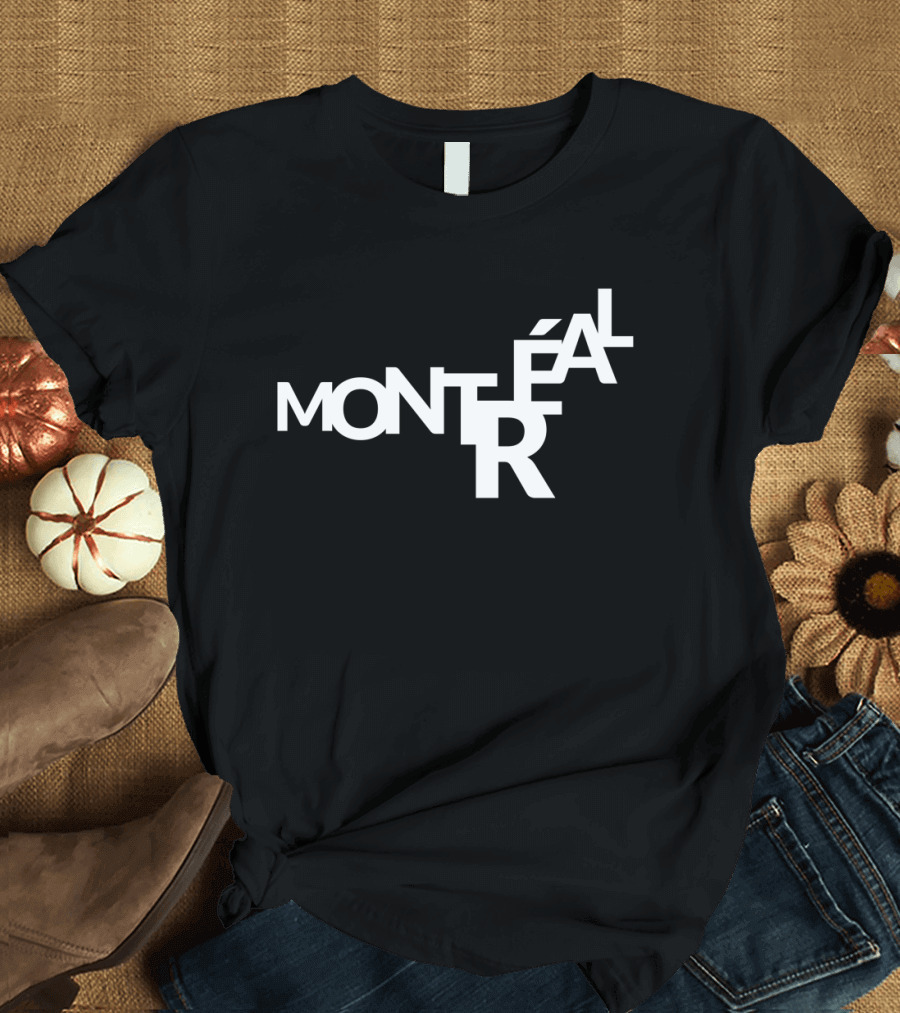 Montreal Island Text Overlap T-Shirt