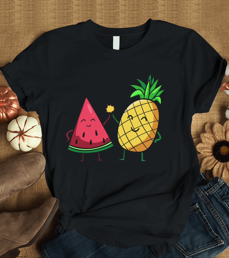 Friendly Fruit Duo Pineapple Watermelon Best Frend T-Shirt