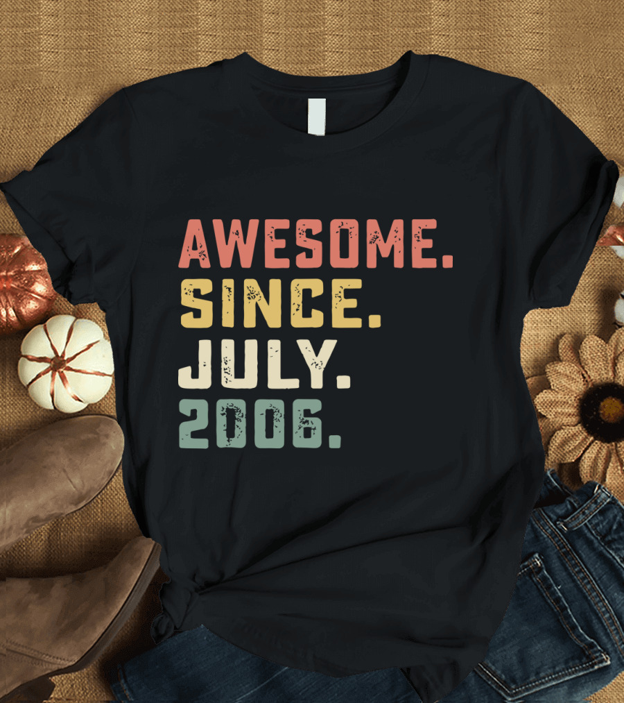 Awesome Since July 2006 Hipster Retro Vintage T-Shirt