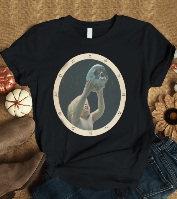 T-Shirt: Aleister Crowley Moonchild Zodiac Symbols Skull T-Shirt Aleister Crowley Moonchild Zodiac Symbols Skull T-Shirt