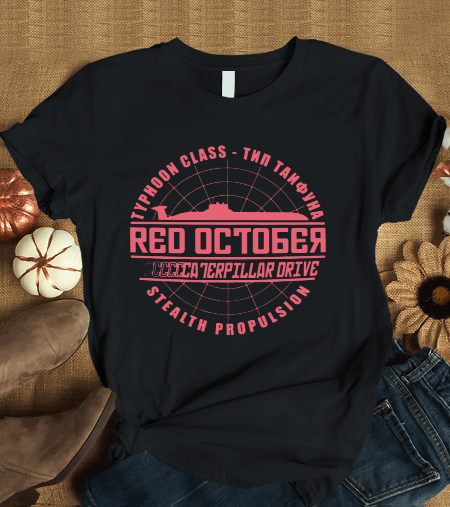 Red October Typhoon Class Submarine CCCP Caterpillar Drive Stealth Propulsion T-Shirt