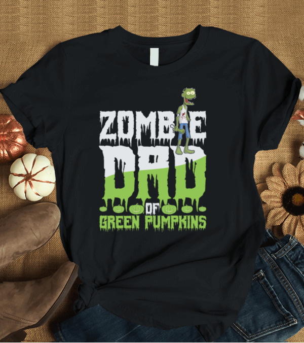 T-Shirt: Zombie Dad of Green Pumpkins Halloween Scary T-Shirt Zombie Dad of Green Pumpkins Halloween Scary T-Shirt