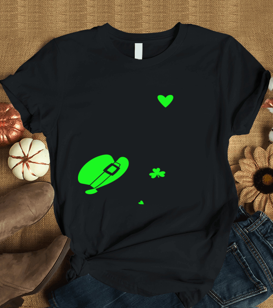 Gladditudes St. Patrick's Skeleton Maternity with Green Heart and Hat T-Shirt