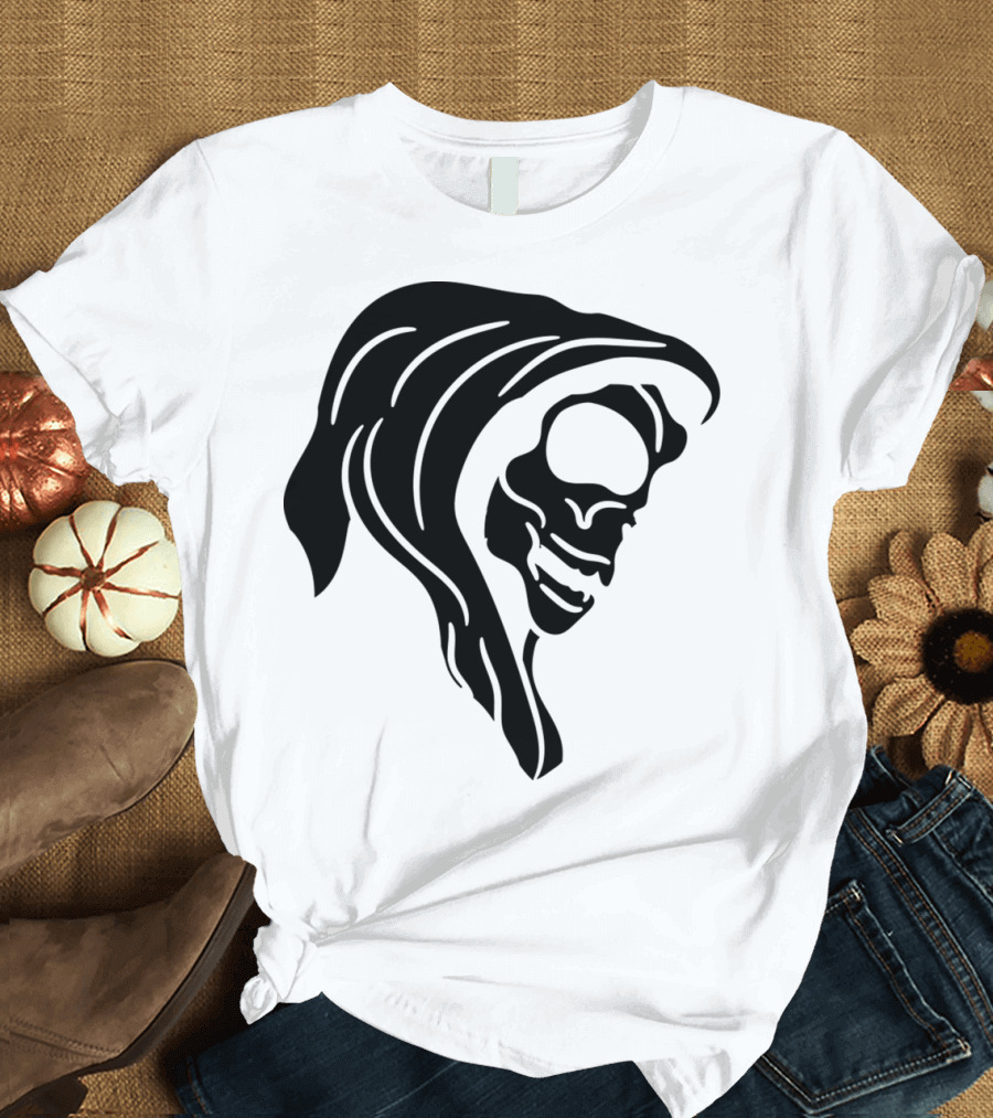 Death Evil Skeleton Skull Tattoo Cool Grim Reaper T-Shirt