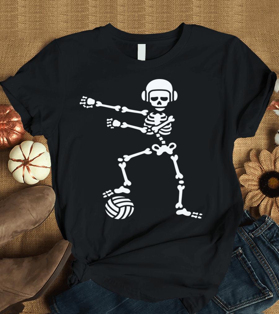 Flossing Skeleton Water Polo Player with Helmet and Ball T-Shirt