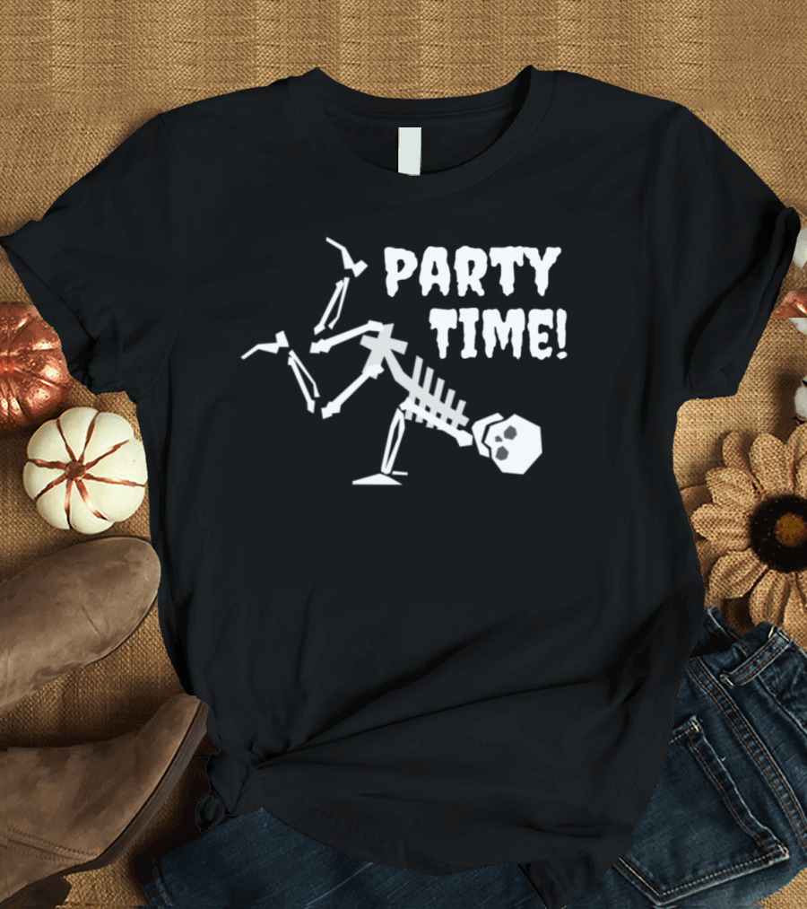 Halloween Party Time Dancing Skeleton Bust a Move T-Shirt