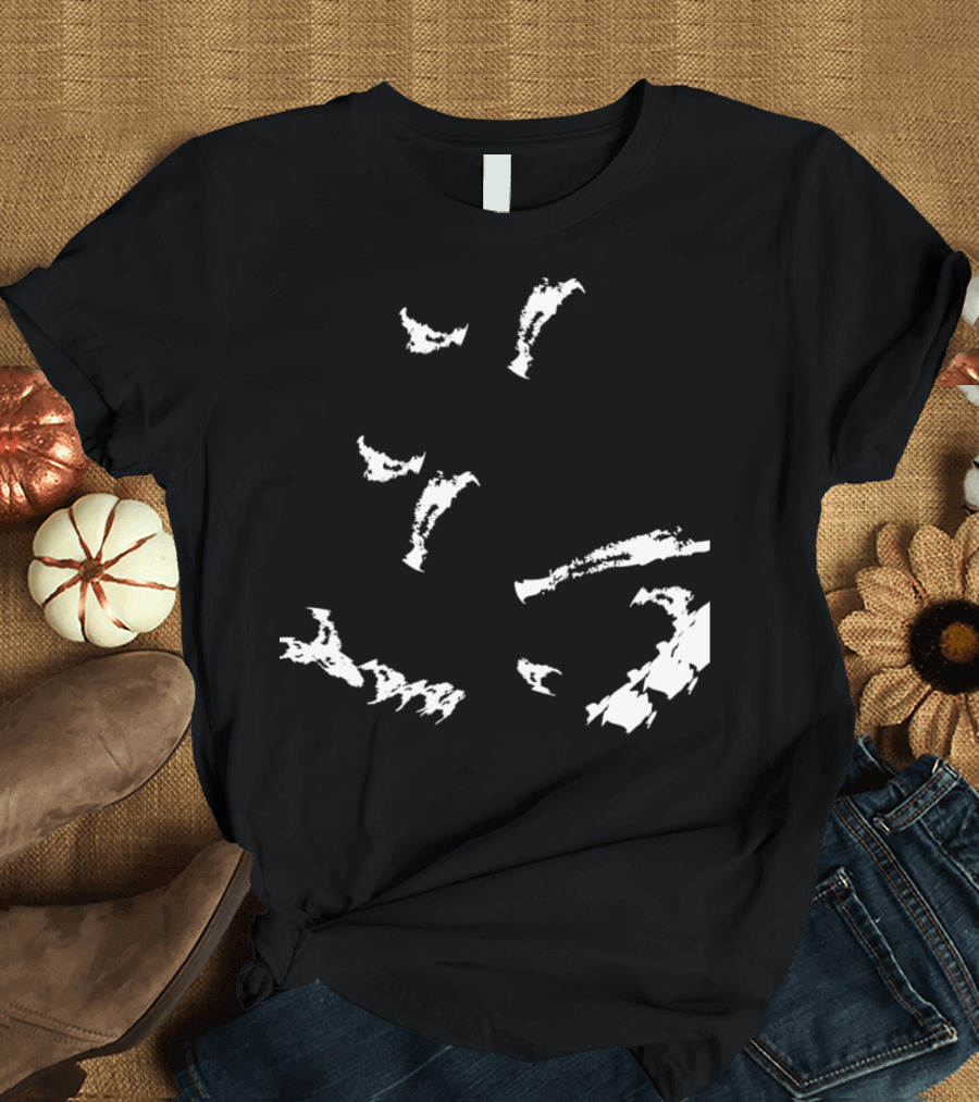 Grunge Horror Grim Reaper Skull Cloak Torn Effect T-Shirt
