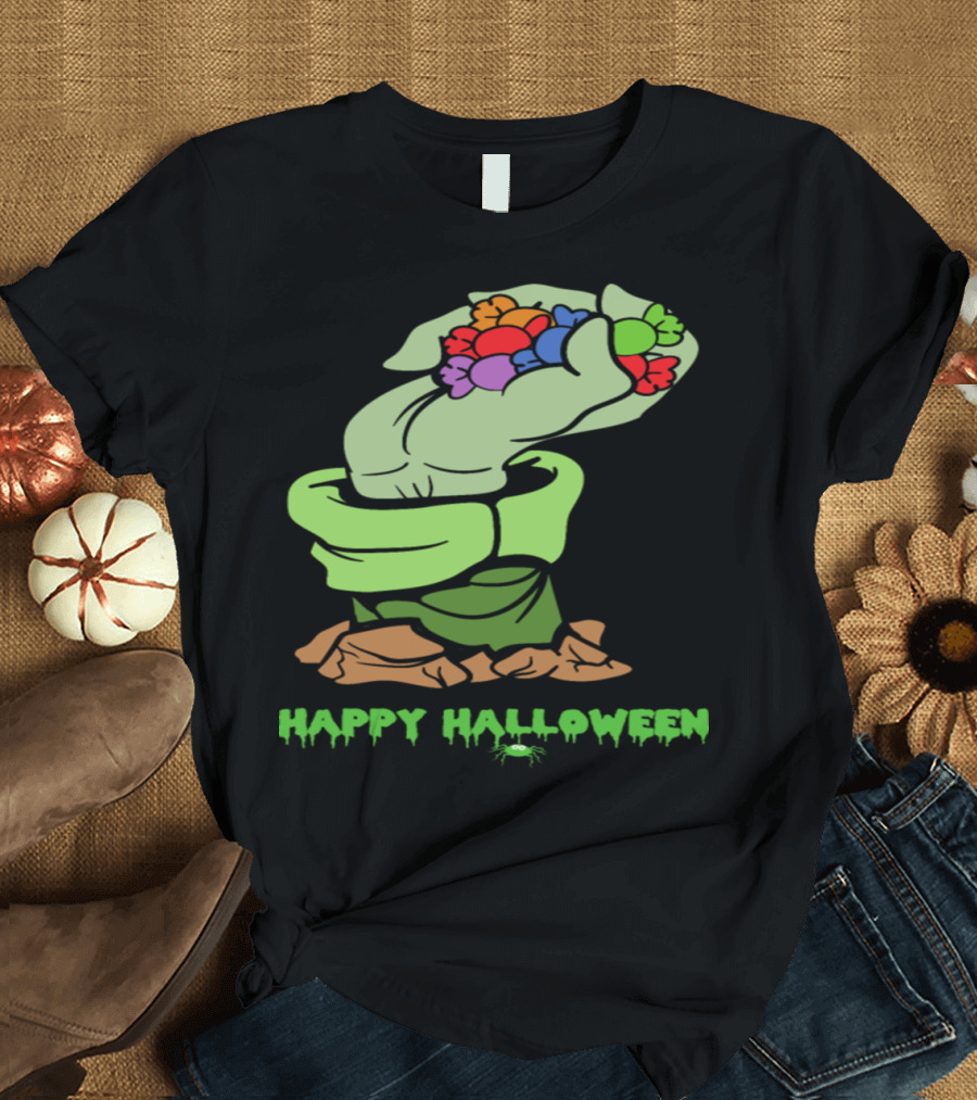 Happy Halloween Candy Sweets Zombie Monster Horror T-Shirt