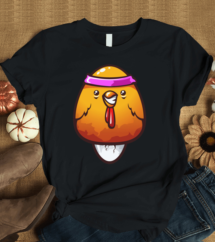 Hen Smile Egg Hatch with Purple Headband T-Shirt