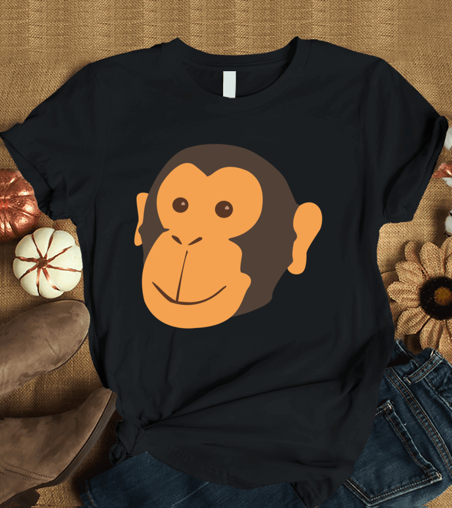Happy Smiling Cartoon Monkey Face T-Shirt