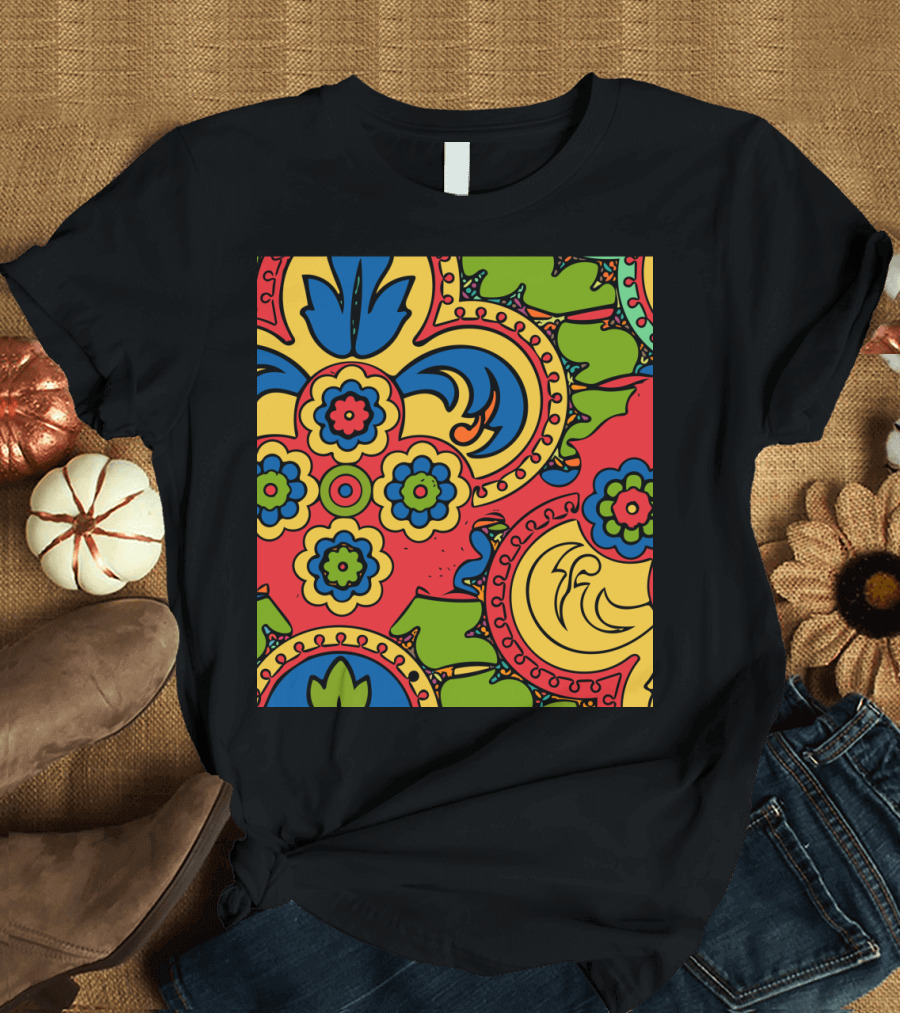 African Style No5 Vibrant Floral Abstract T-Shirt