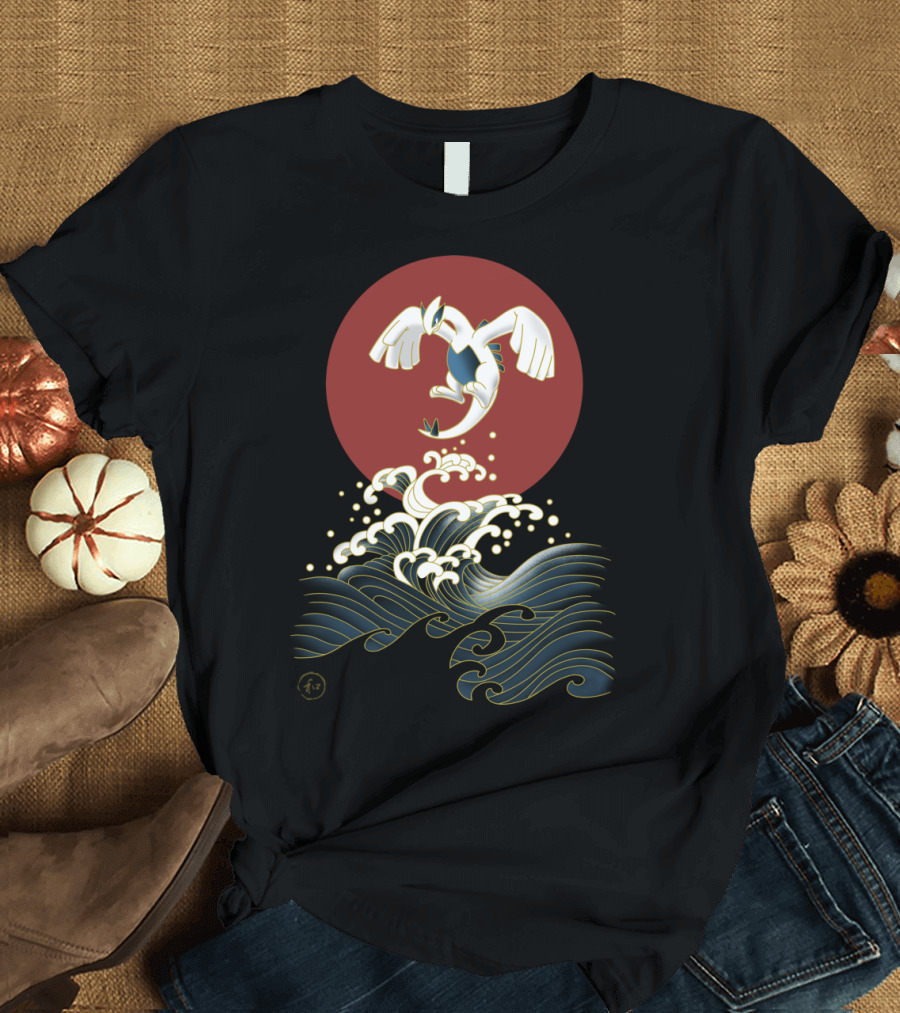 Lugia with Japanese Wave and Sun Harmony T-Shirt