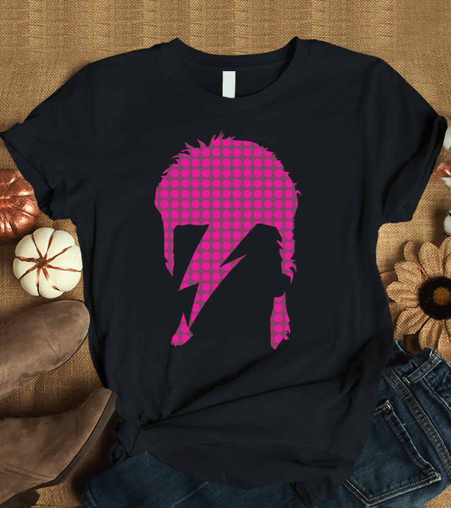 Aladdin Sane Dot Lightning Bolt Hairstyle T-Shirt