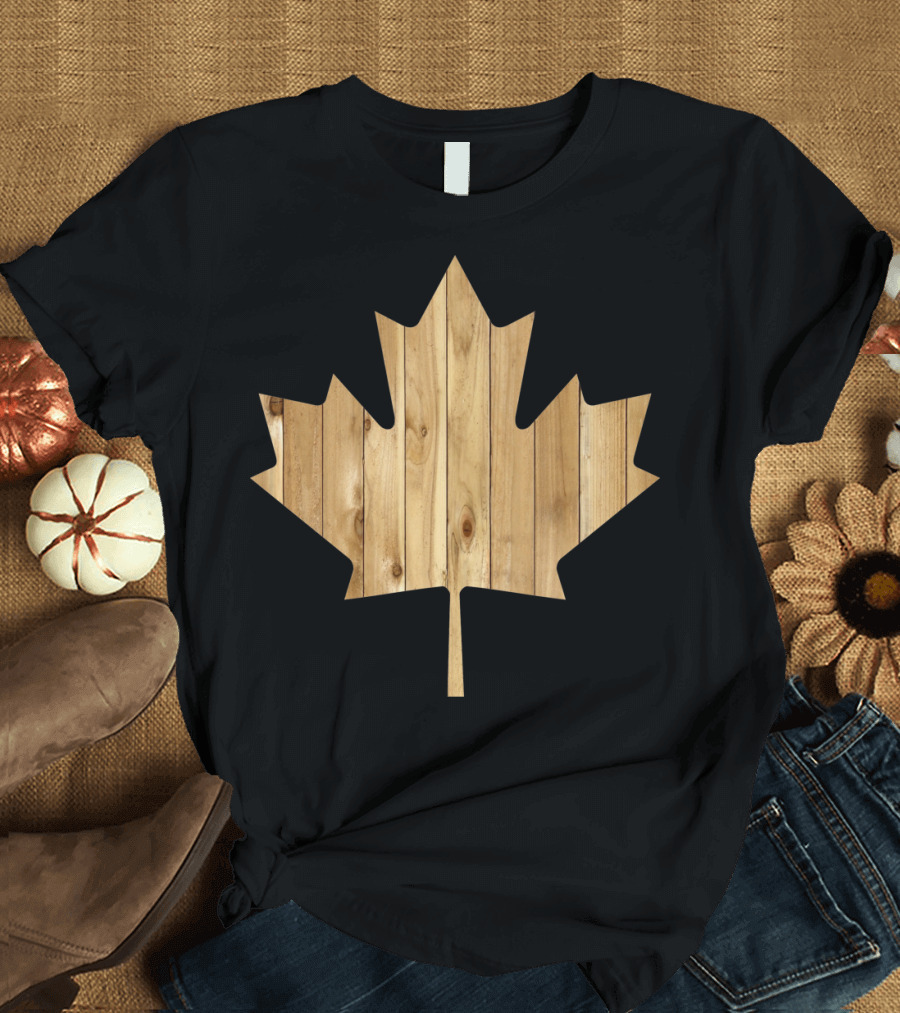 Canada Wooden Maple Leaf T-Shirt