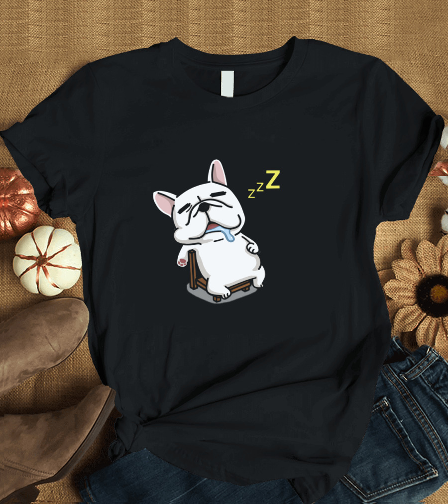 French Bulldog Sleeping Energy Saving Mode Cartoon with Z's T-Shirt