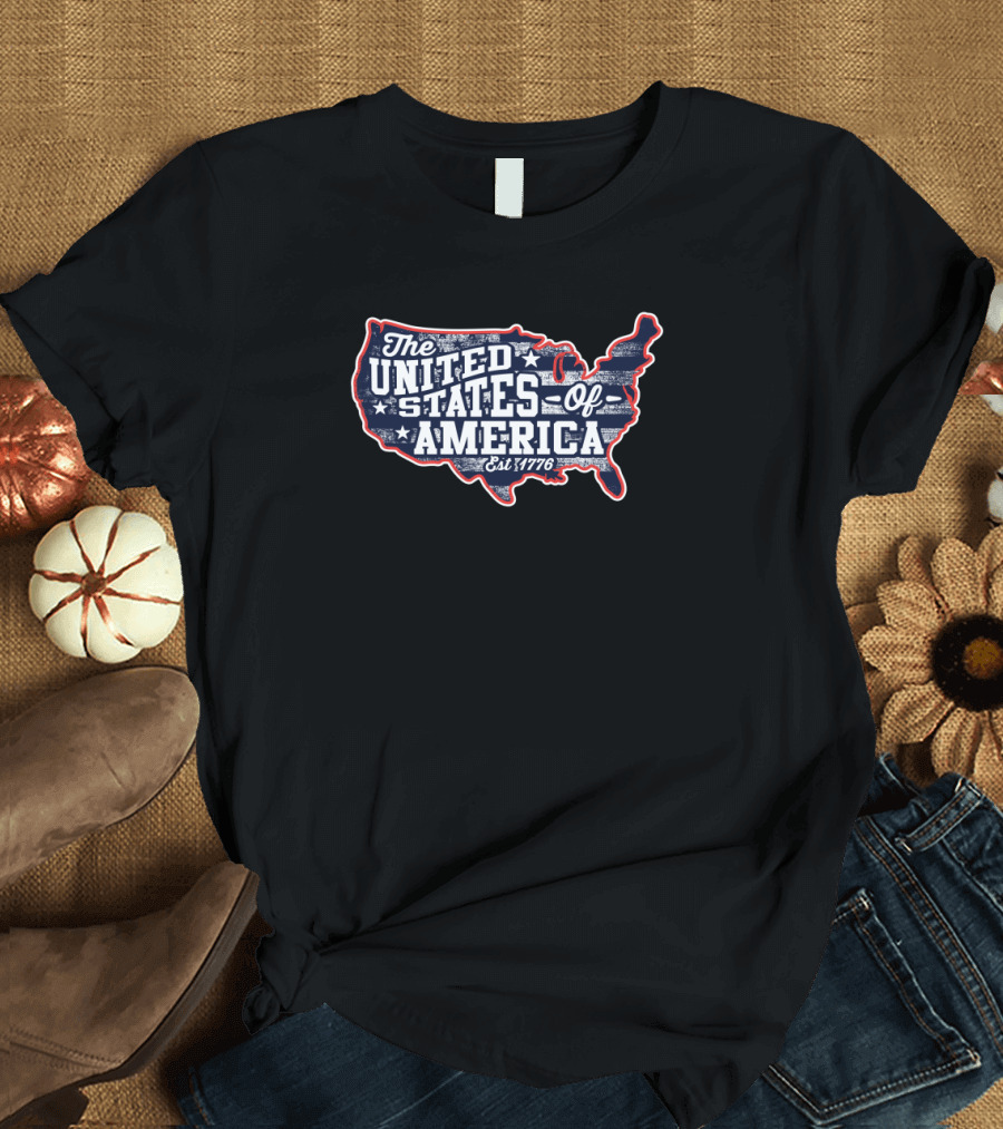 The United States of America Map Est 1776 4th of July T-Shirt