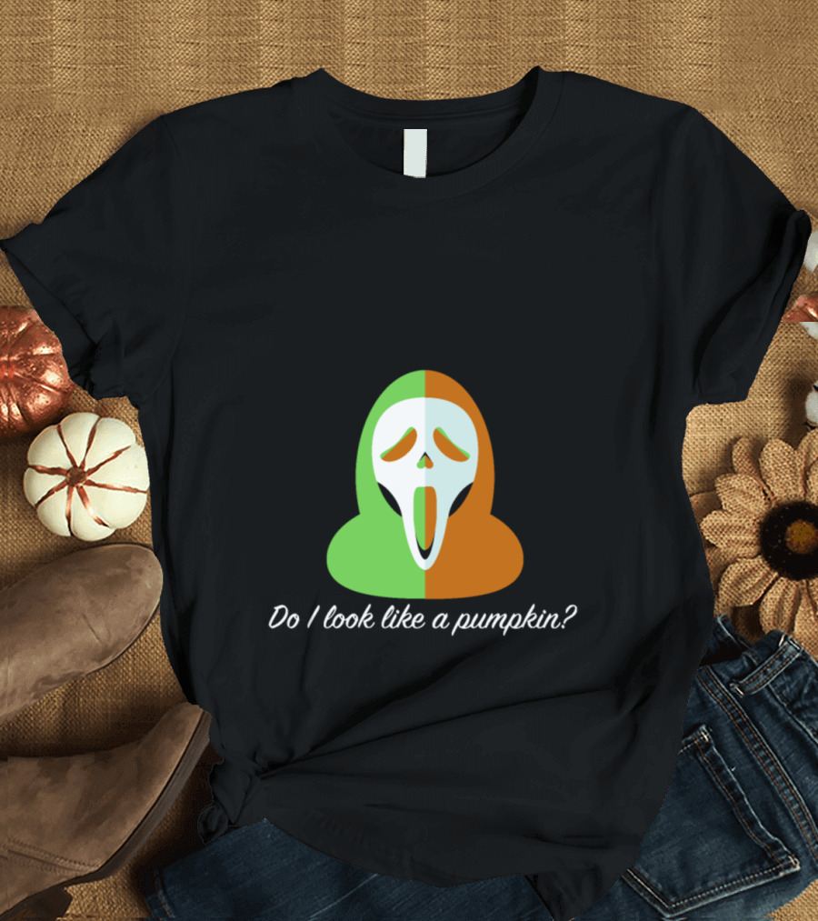 Do I Look Like a Pumpkin Screaming Mask Dual-Colored T-Shirt