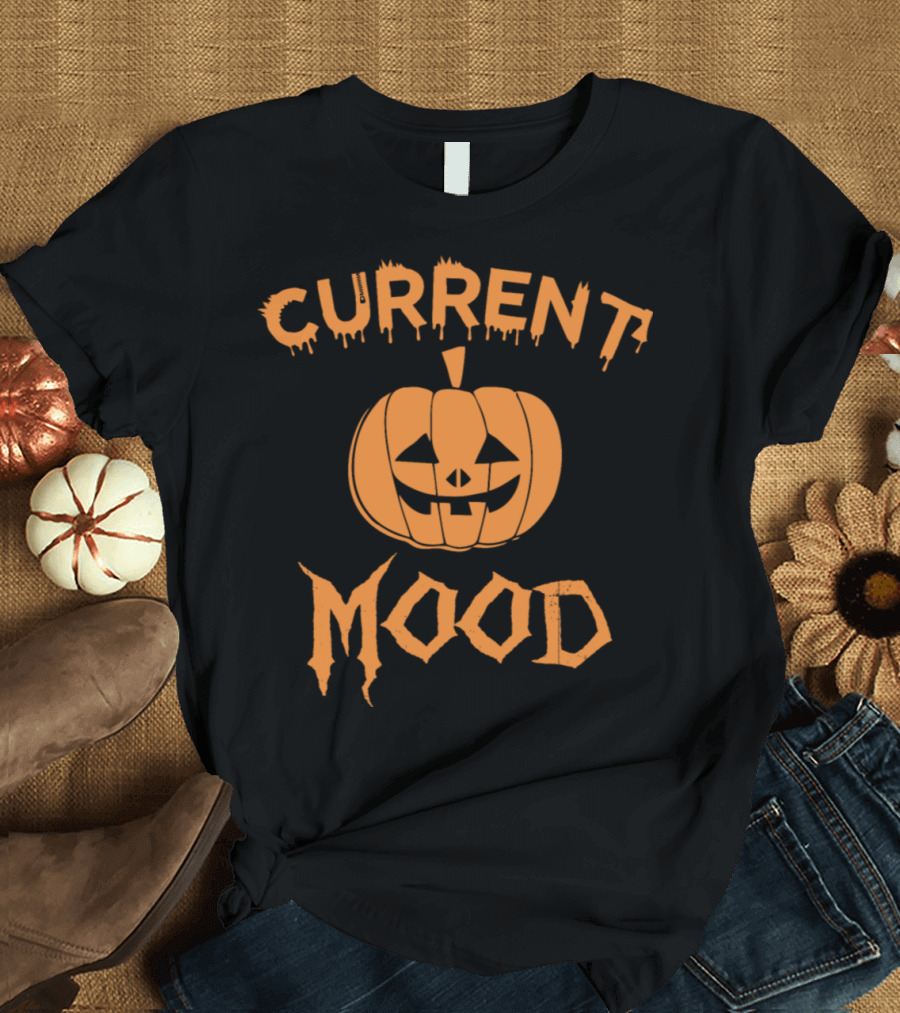 Current Halloween Pumpkin Mood Jack-O-Lantern Face T-Shirt