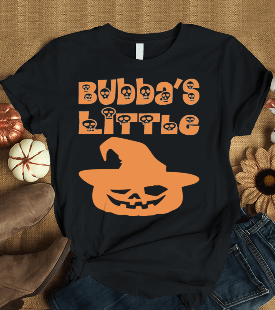 Bubba's Little Pumpkin Halloween Jack-o'-Lantern with Skulls T-Shirt