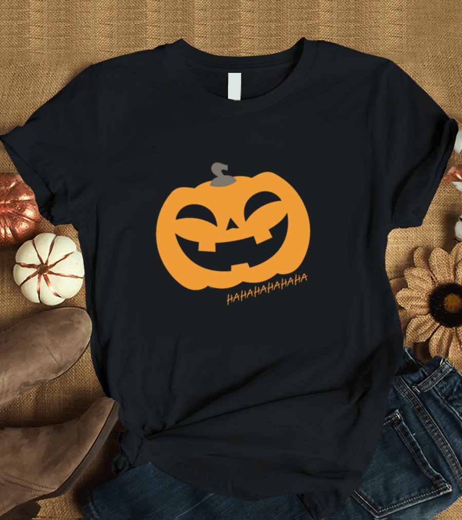 Laughing Pumpkin Hahahahaha Jack O' Lantern T-Shirt