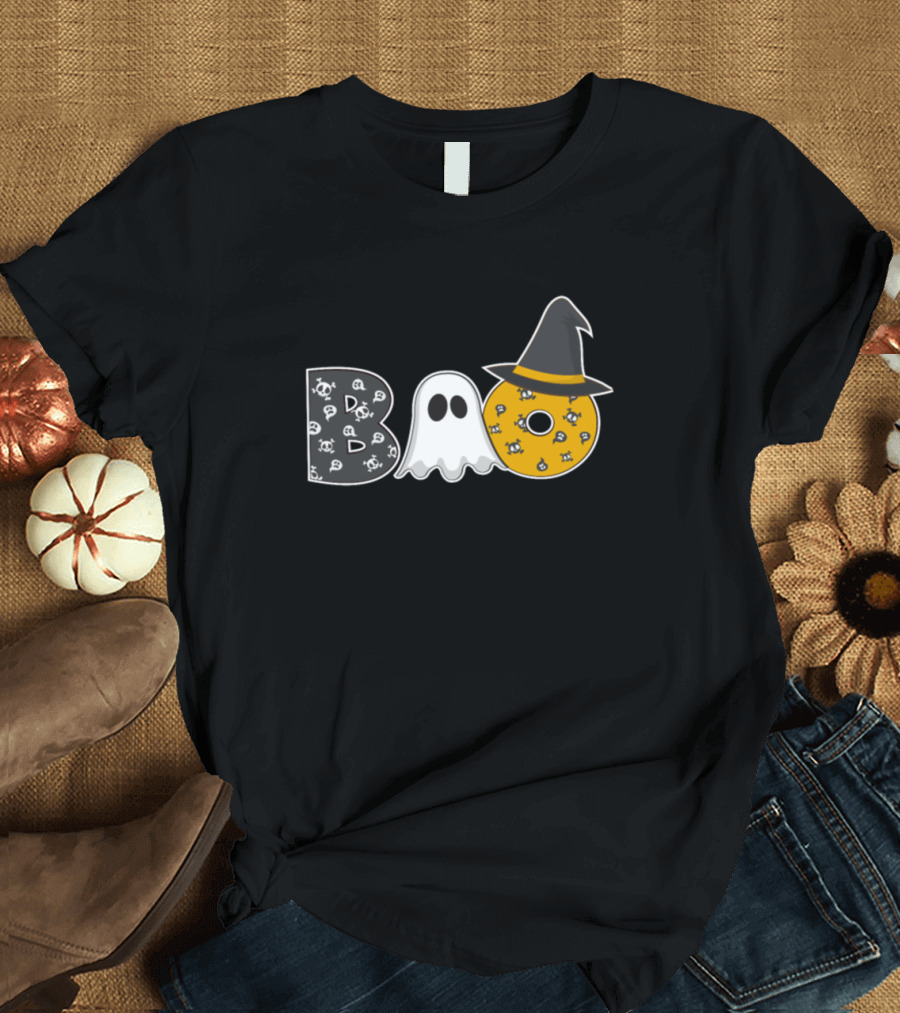 Boo Ghost Witch Skeleton Halloween T-Shirt