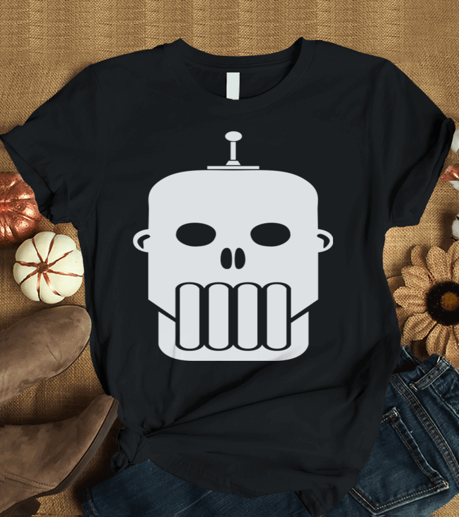 Robot Skull the Skeletons Rising Futuristic Skull Design #10 T-Shirt