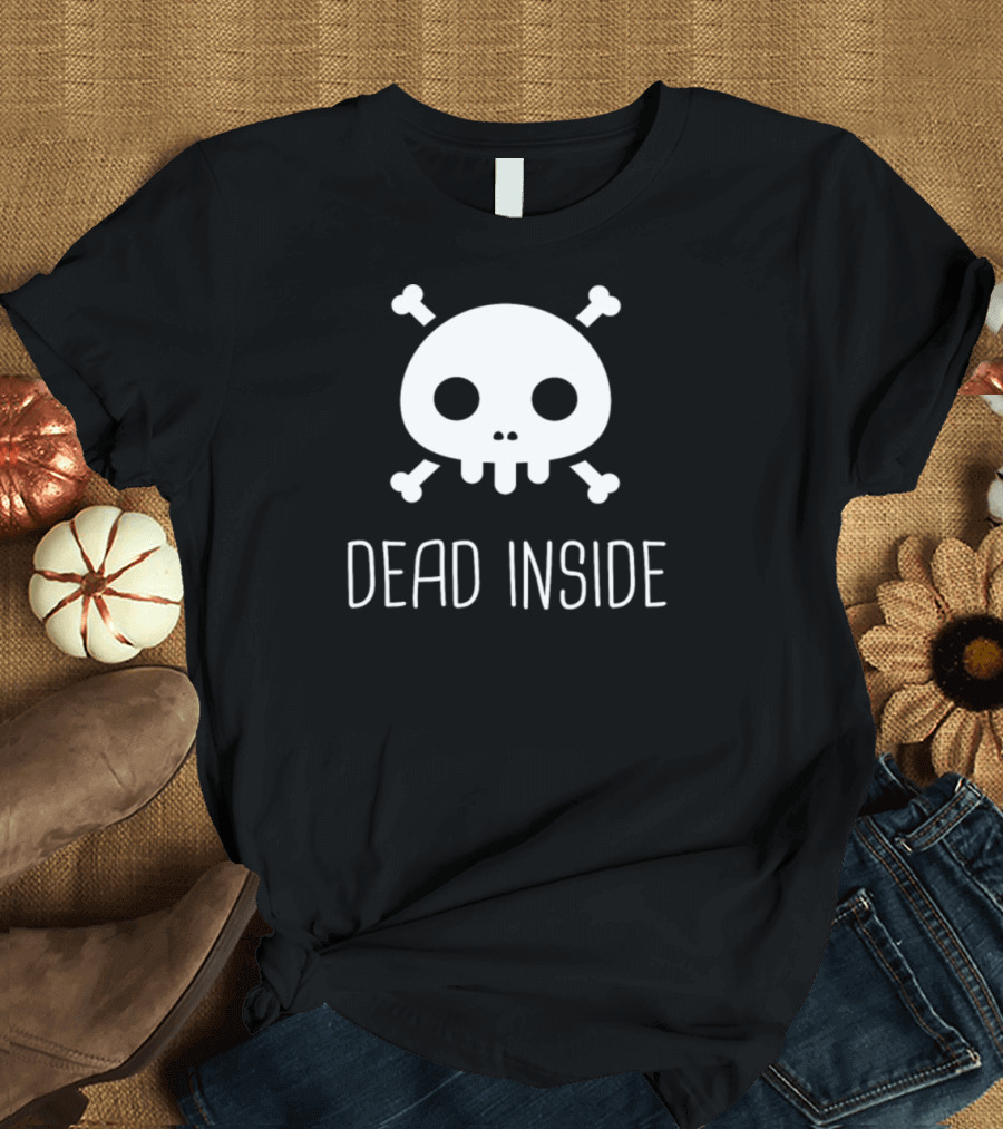 Dead Inside Cute Emo Skeleton Skull Crossbones Iconic T-Shirt