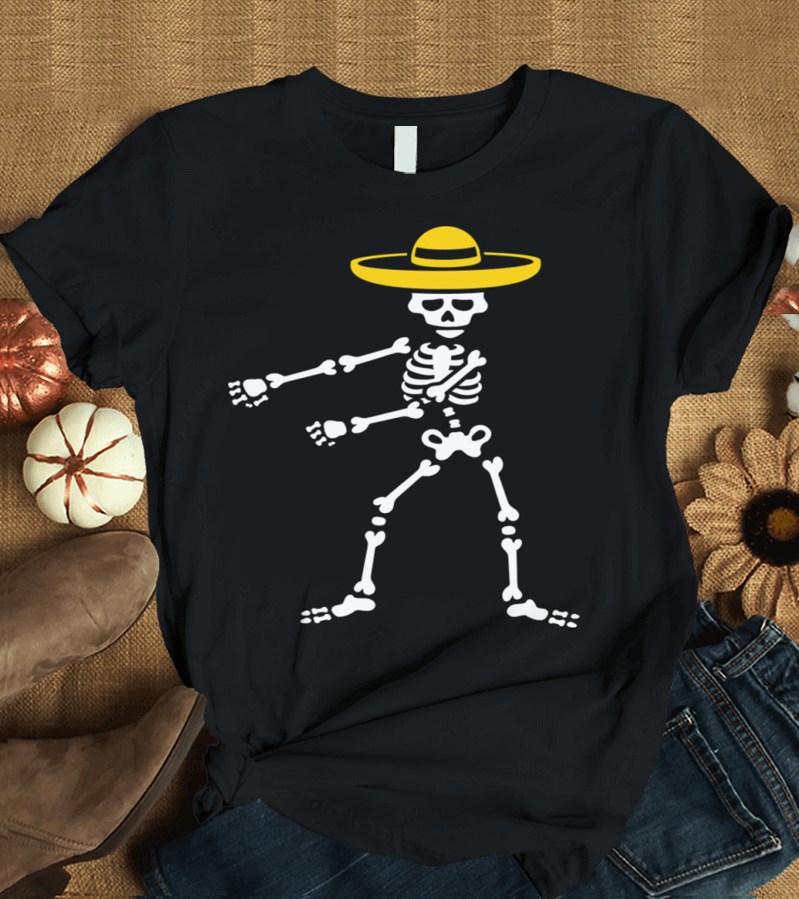 Floss Flossing Skeleton Día de los Muertos Mexico T-Shirt