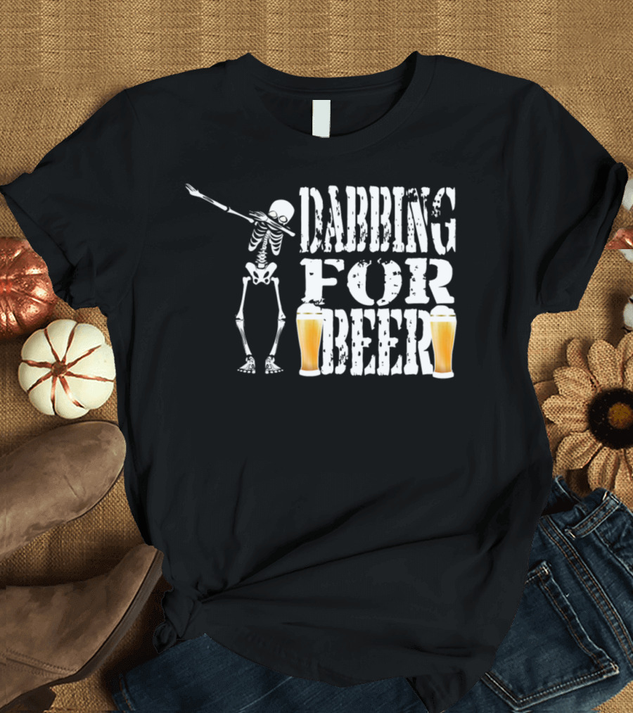 Dabbing Skeleton for Beer Halloween T-Shirt