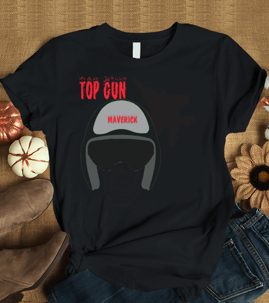 Top Gun Maverick Skull Pilot Helmet Fighter Jet T-Shirt
