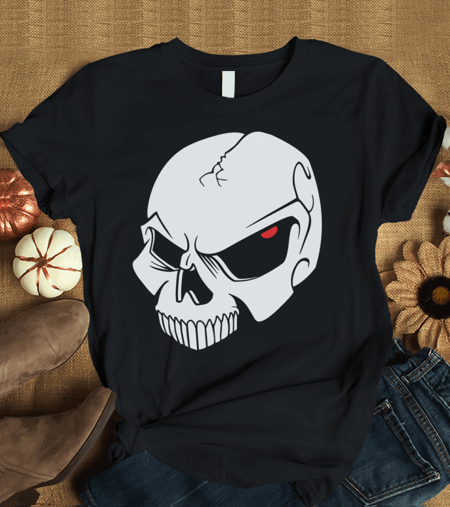 EvilSkull Red-Eyed Grinning Skull T-Shirt