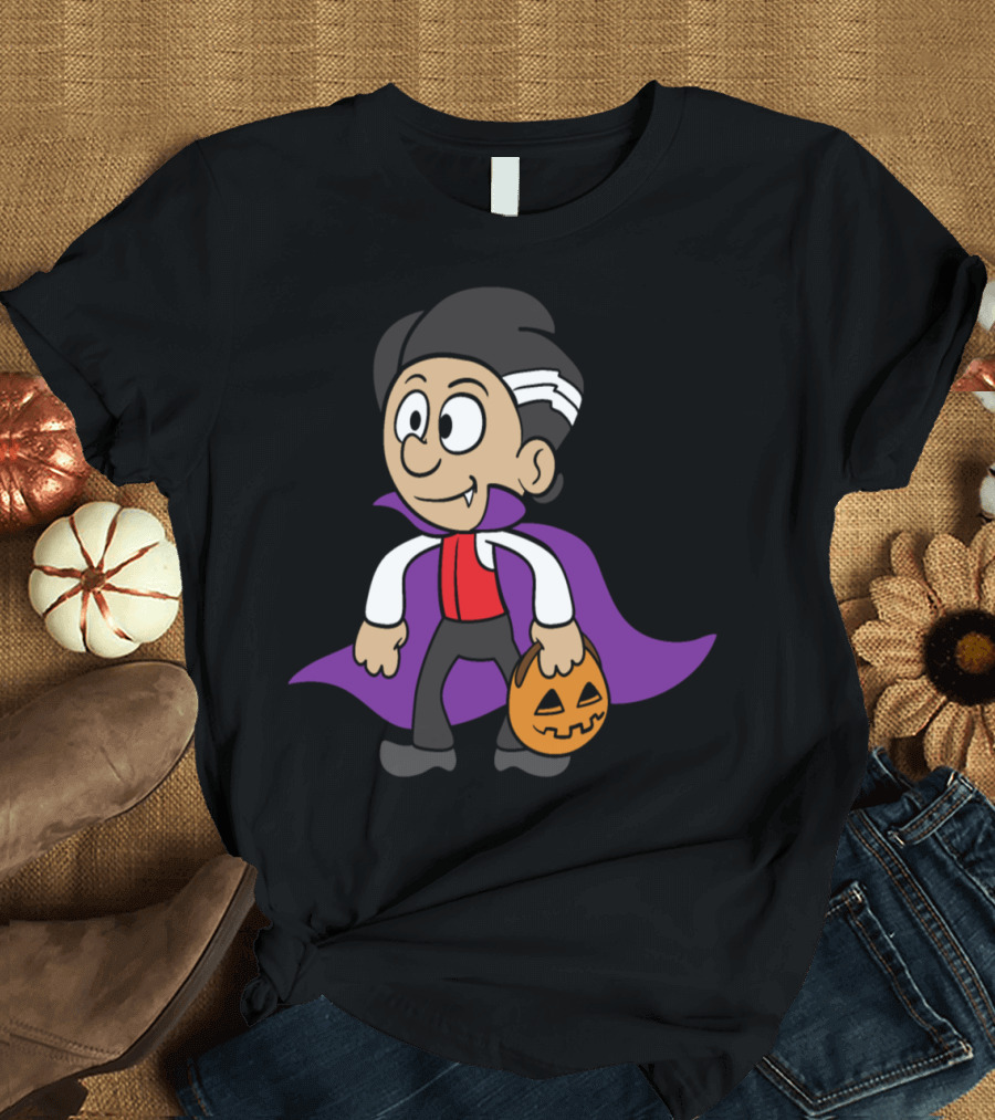 Halloween Trick or Treat Vampire with Pumpkin Monster Zombie T-Shirt