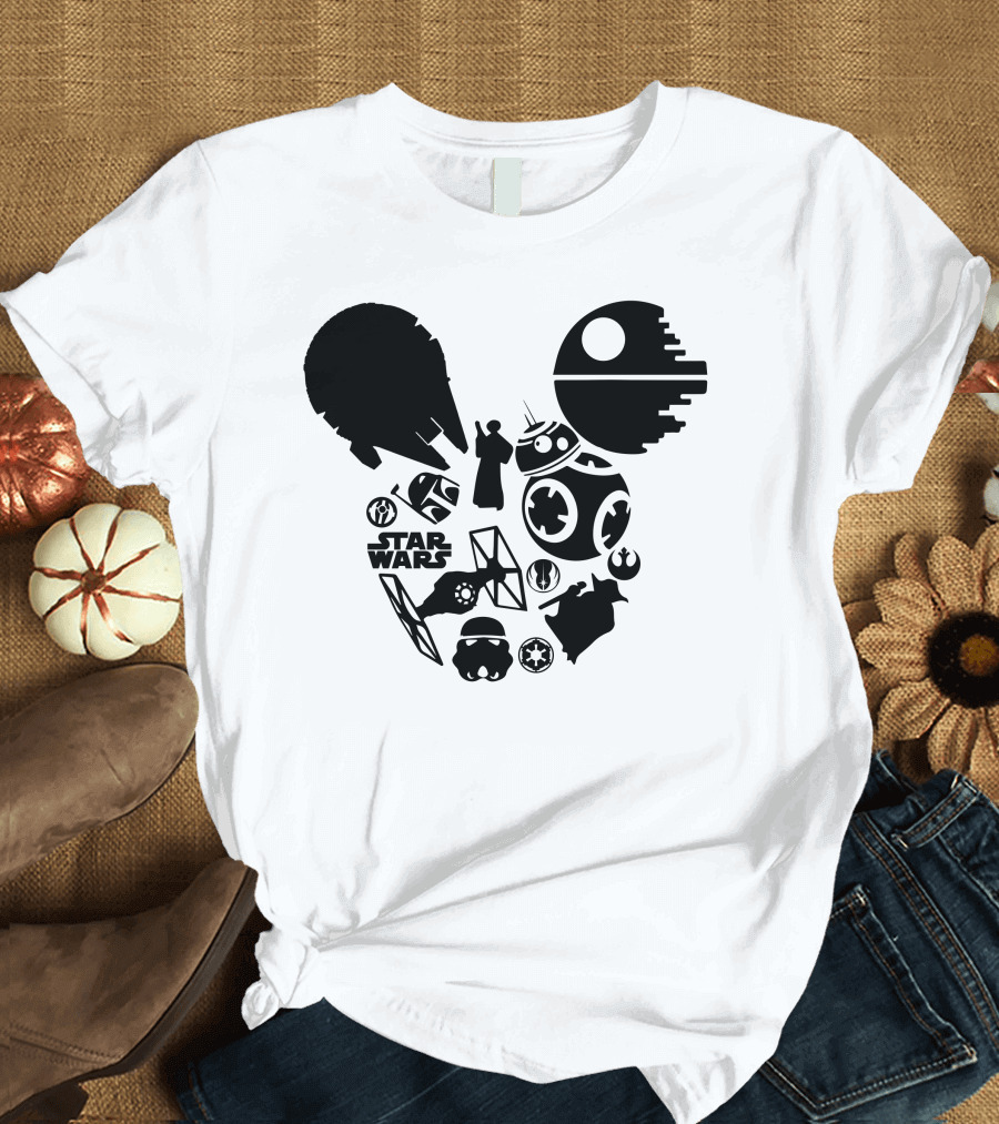Star Wars Icons Millennium Falcon Death Star BB-8 T-Shirt