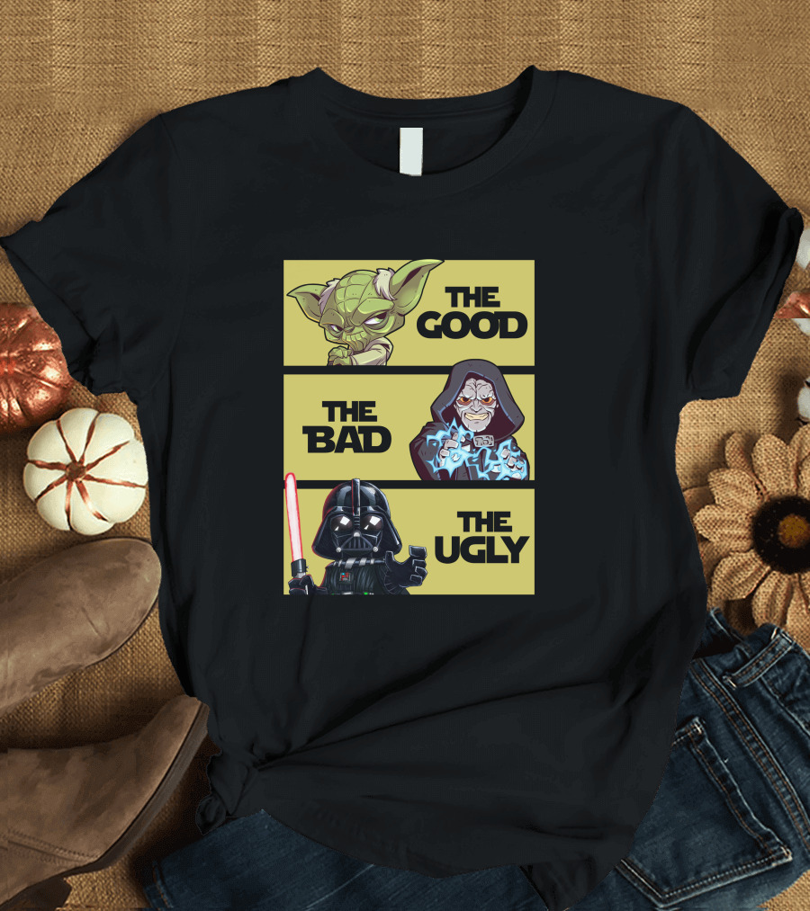 The Good The Bad The Ugly Star Wars Yoda Emperor Palpatine Darth Vader T-Shirt