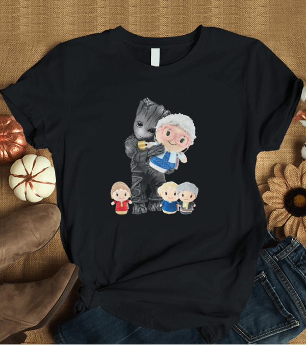 T-Shirt: Groot Hugging Golden Girls Characters Plush Toy Collection T-Shirt Groot Hugging Golden Girls Characters Plush Toy Collection T-Shirt