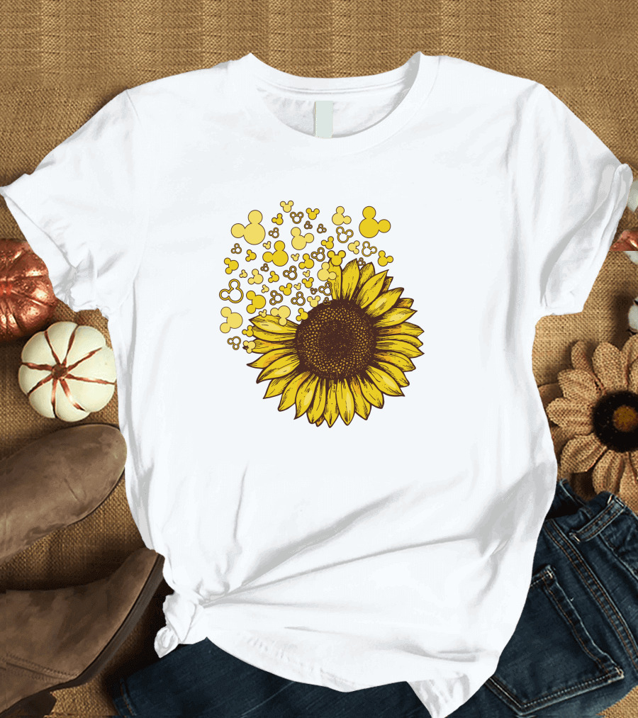 Mickey Sunflower Iconic Blooms with Classic Ears T-Shirt