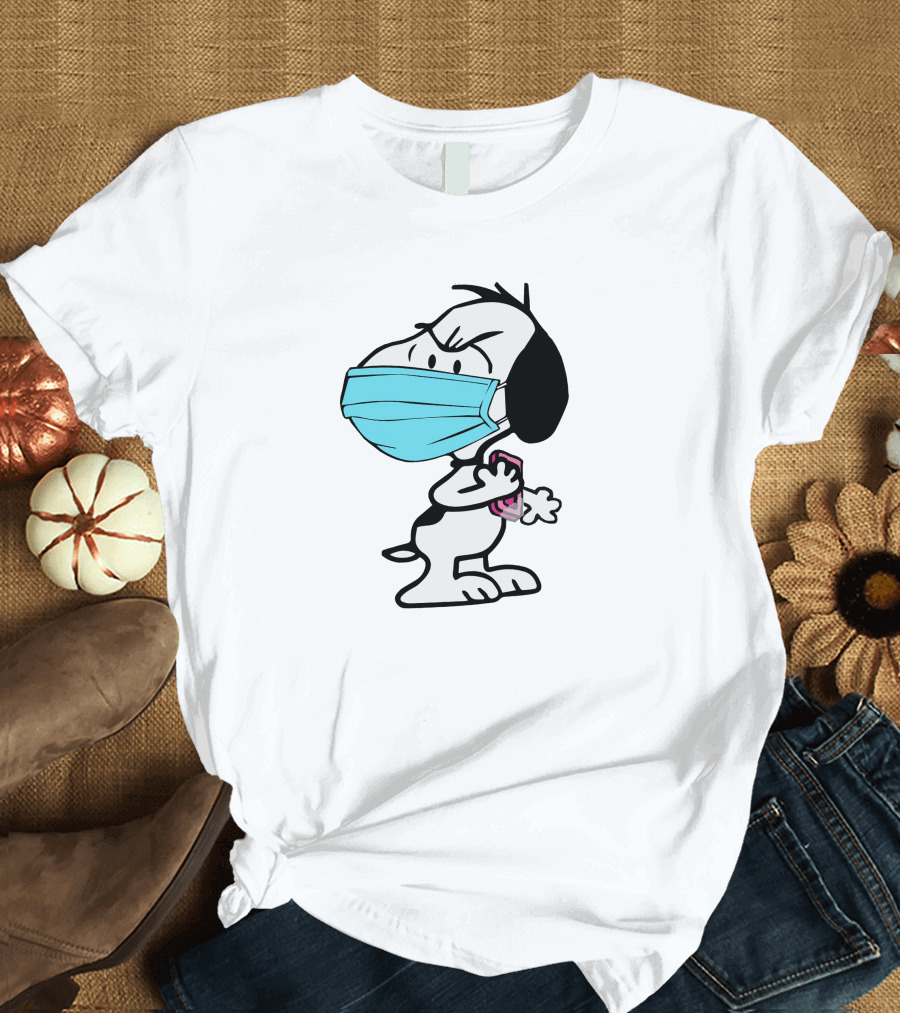 Wash Your Hand Snoopy Mask Wearing Hygiene Reminder T-Shirt