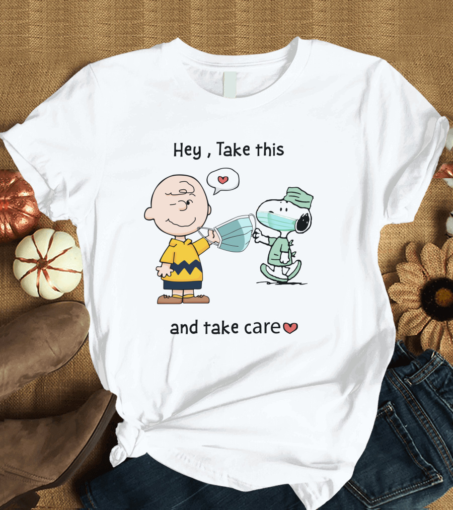 Hey Take This and Take Care Hearts T-Shirt