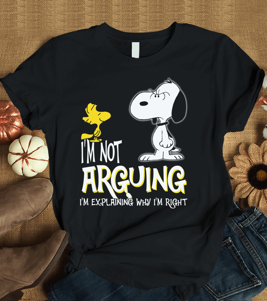 Snoopy Woodstock Arguing Peanuts Comic Strip Humor T-Shirt