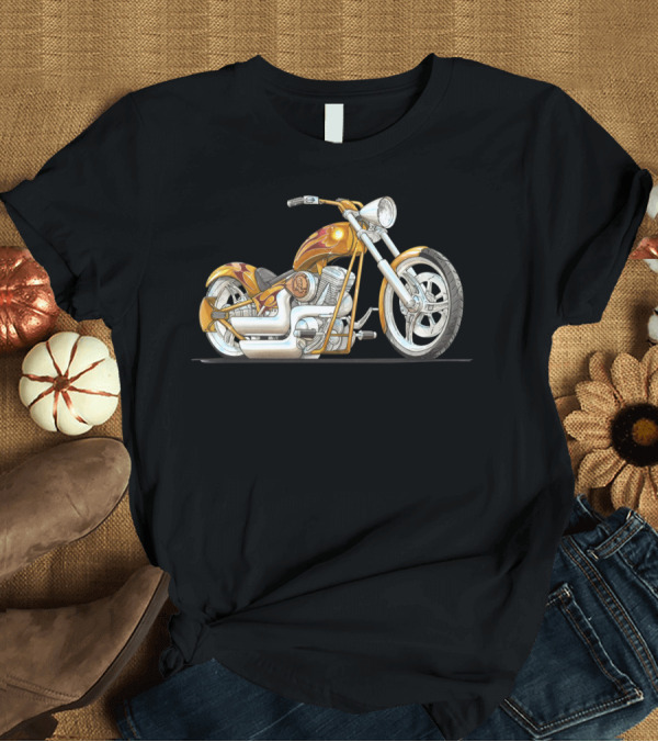 T-Shirt: Best Motorcycle Custom Chopper Fiery Chrome T-Shirt Best Motorcycle Custom Chopper Fiery Chrome T-Shirt