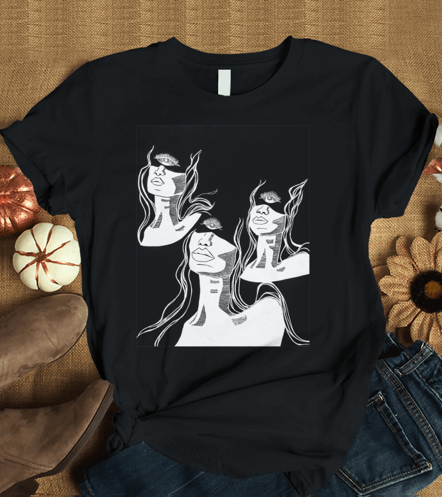 Mystical Representation of The Fates: Clotho Lachesis Atropos with Surreal Eye T-Shirt