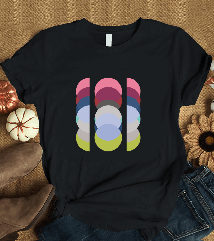Circles no.1 Multicolored Overlapping Geometric T-Shirt