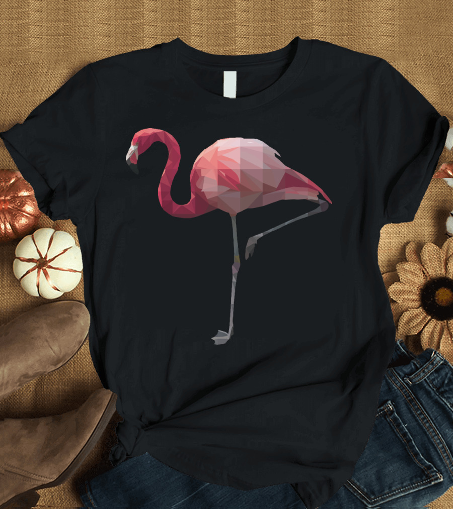 GeoFlamingo Low Poly Pink Flamingo T-Shirt