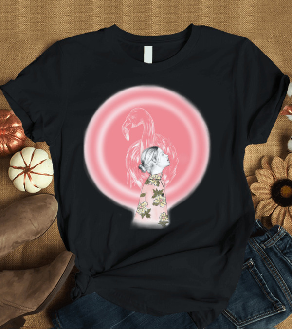 T-Shirt: Spirit Animal Flamingo and Floral Pattern Woman in Pink Radiance T-Shirt Spirit Animal Flamingo and Floral Pattern Woman in Pink Radiance T-Shirt