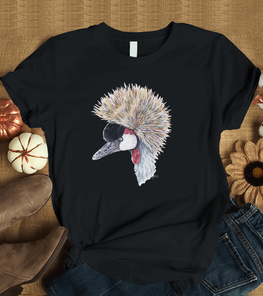 African Crowned Crane Detailed Profile T-Shirt