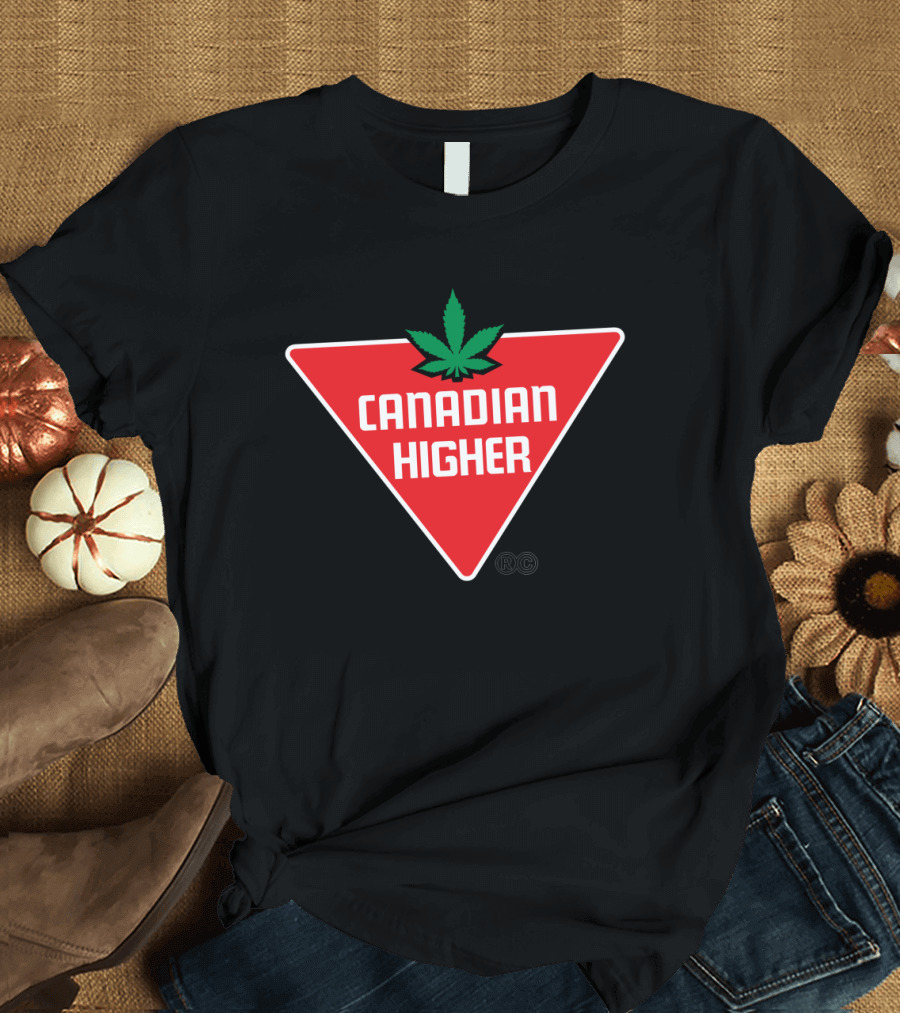 Canadian Higher Red Triangle with Green Leaf T-Shirt
