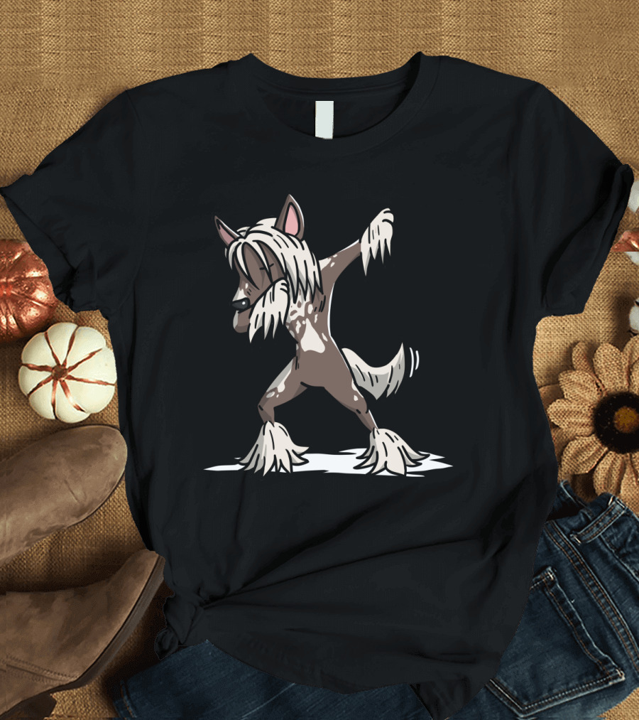 Chinese Crested Canine Performing Dab Dance Move T-Shirt